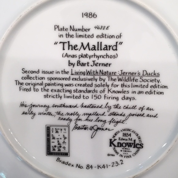 Collectible plate The Mallard - Picture 6 of 6